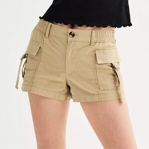 Juniors' SO® Tan Khaki Low-Rise Utility Cargo Shorts Size XL